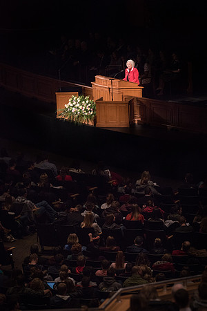 Sister Neill F. Marriott, Second Counselor in the Young Women General Presidency, speaks at BYU-Idaho.