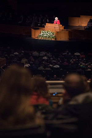 Sister Neill F. Marriott, Second Counselor in the Young Women General Presidency, speaks at BYU-Idaho.