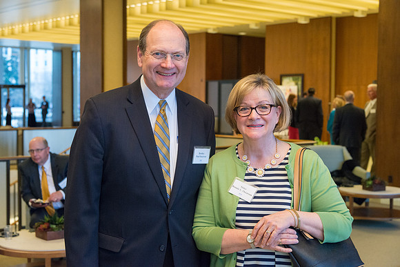 Guests have a chance to mingle during an evening with President Henry J. Eyring in the Church Office Building in Salt Lake City, Utah.