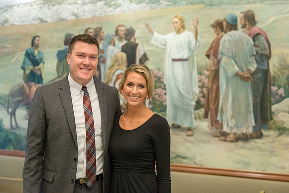 Guests have a chance to mingle during an evening with President Henry J. Eyring in the Church Office Building in Salt Lake City, Utah.