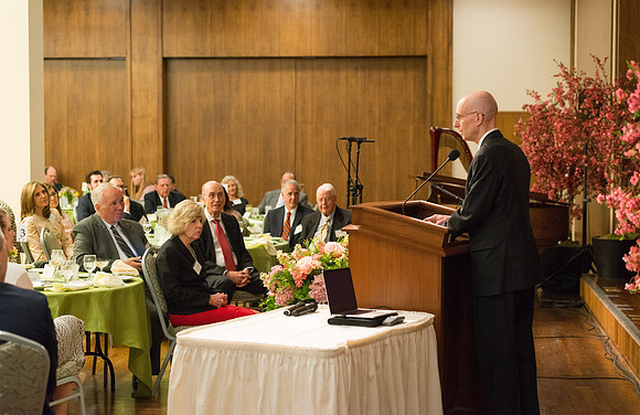 BYU-Idaho, President Henry J. Eyring shares some remarks with guests in the Church Office Building in Salt Lake City, Utah.