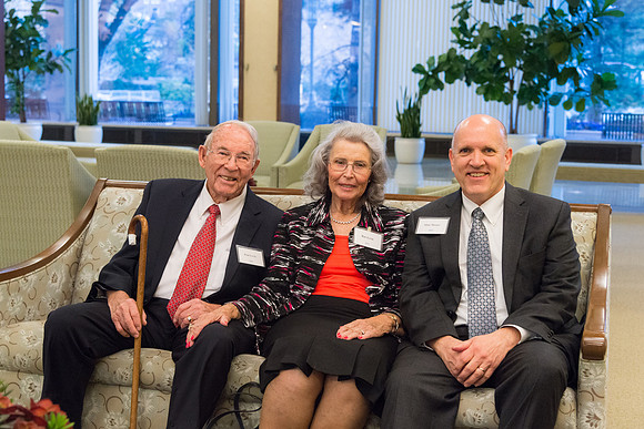 Guests have a chance to mingle during an evening with President Henry J. Eyring in the Church Office Building in Salt Lake City, Utah.