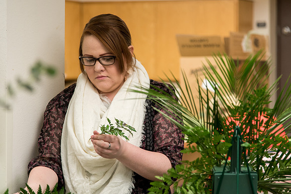 Students at a Bridal Floral Design class taught by Ssiter Cox.