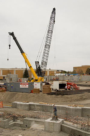 Construction on the Auditorium, later named the BYU-Idaho Center.