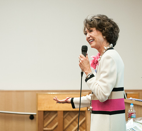 Barbara B. Jones' Education Week class "The Woman Who Laughs...Last" held in a Thomas E. Ricks Building classroom.