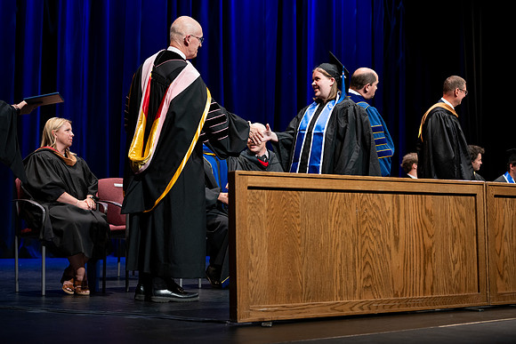 Graduates during convocation for the College of Performing and Visual Arts.