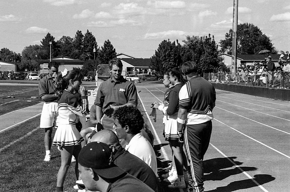 Homecoming Football game, viking cheerleaders.