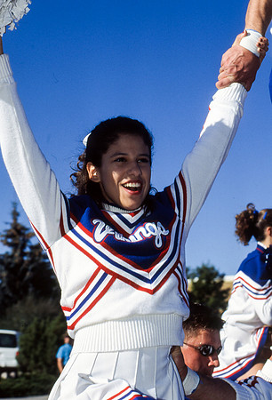 Homecoming parade, viking Cheerleader.