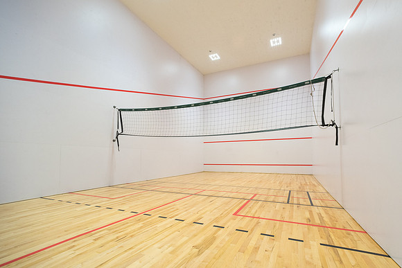 Racquetball courts can be found in the Hart Building.