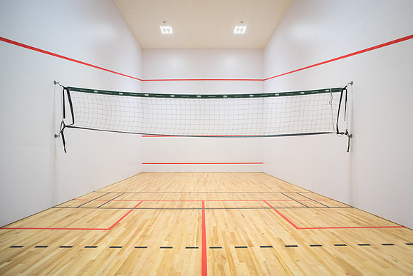 Racquetball courts can be found in the Hart Building.