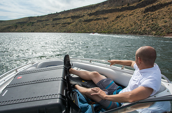 Waterskiing at Ririe Reservoir with BYU-Idaho's President Henry J Eyring. Video shoot for his Fall semester devotional promo video. - Aug 2019