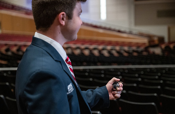 Photos for the usher training video in the BYU-Idaho Center.