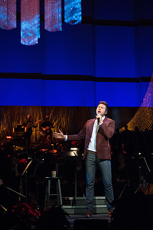 David Archuleta and Nathan Pacheco were the featured guests at BYU-Idaho's annual Christmas concert in the BYU-Idaho Center. They performed with the Symphony Orchestra, combined choirs, and other stud
