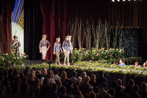 This event showcases the collaboration between the Floral, Apparel Design, Art, and Culinary Departments.