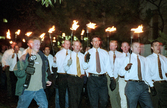 Torch lIght parade for the Spori Celebration. Oct 2000