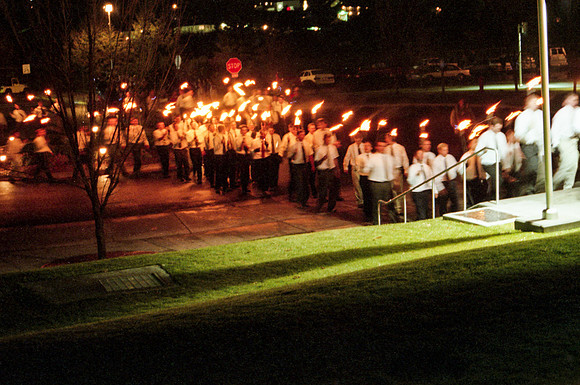 Torch lIght parade for the Spori Celebration. Oct 2000