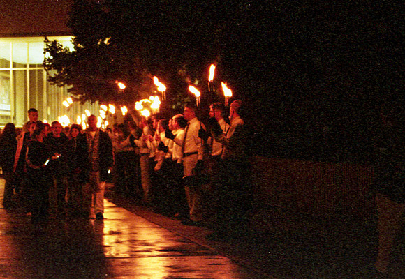 Torch lIght parade for the Spori Celebration. Oct 2000