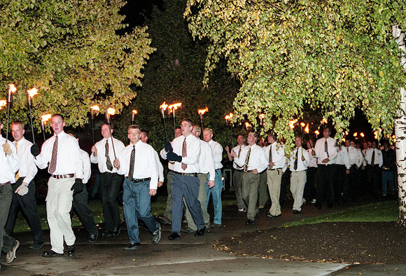 Torch lIght parade for the Spori Celebration. Oct 2000