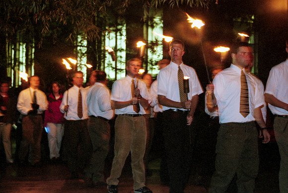 Torch lIght parade for the Spori Celebration. Oct 2000