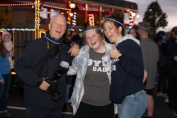 Students participate in the Spirit Week festivities that include a torch lighting and parade.