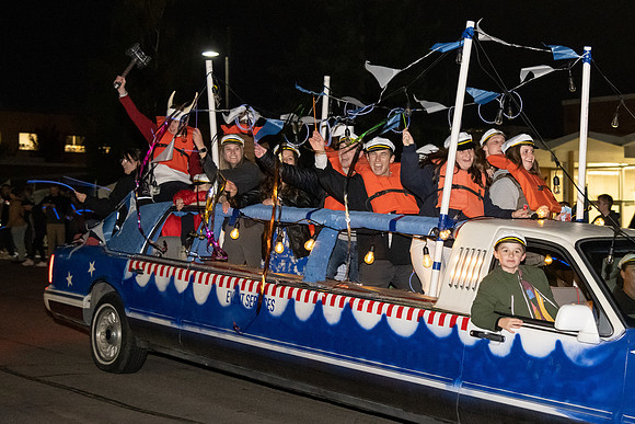 Students participate in the Spirit Week festivities that include a torch lighting and parade.
