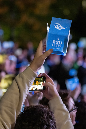 Students participate in the Spirit Week festivities that include a torch lighting and parade.