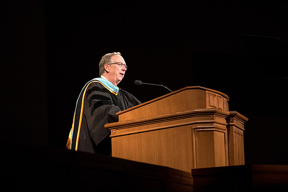 Elder Vern P. Stanfill, general Authority Seventy, addres at the commencement services.