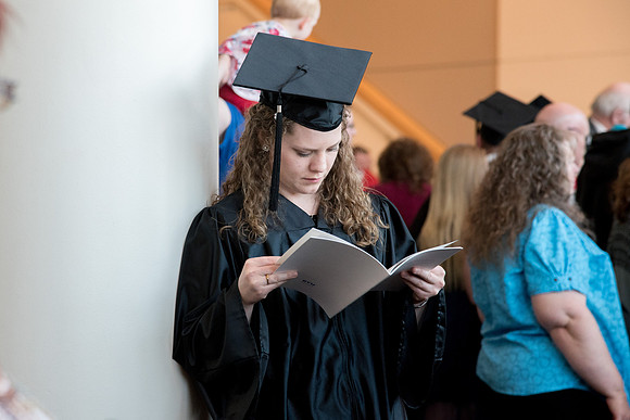 BYU-Idaho graduates with their family and friends after the commencement service at the BYU-Idaho Center.