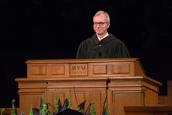 Brigham Young University-Idaho Commencement April 2018. Academic Vice President Kelly Burgener