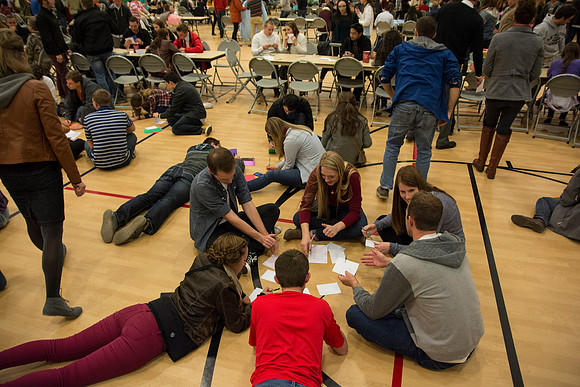 Students do a variety of service activies together with their dates.