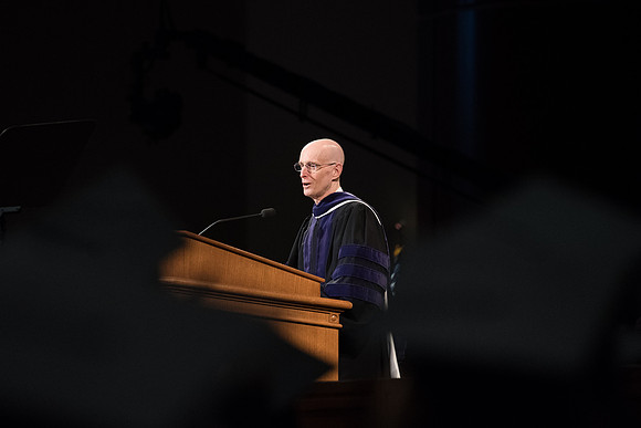 BYU-Idaho Winter Semester Graduation. President Eyring speaking at Commencement. Apr 2018