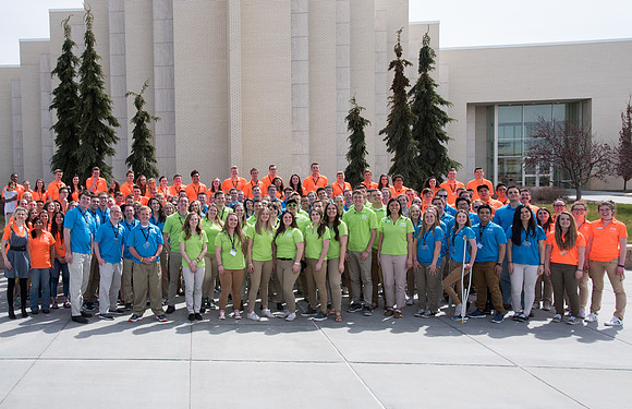 BYU-Idaho Get Connected Volunteers group photo. Apr 2018