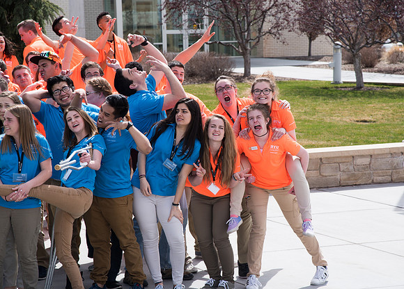 BYU-Idaho Get Connected Volunteers group photo. Apr 2018