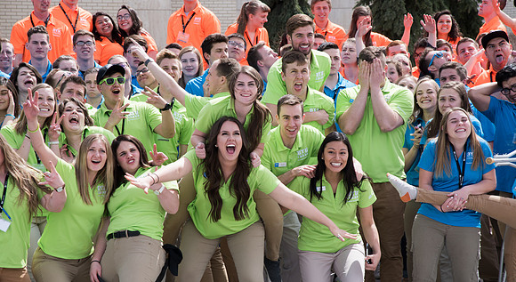 BYU-Idaho Get Connected Volunteers group photo. Apr 2018