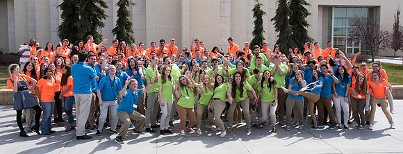 BYU-Idaho Get Connected Volunteers group photo. Apr 2018