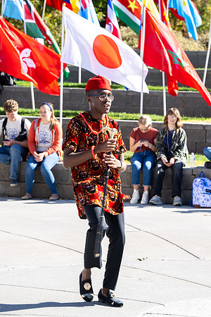International Students show their spirit at the Spirit Week Cultural Fashion Show.