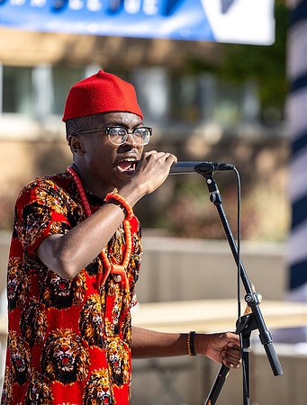 International Students show their spirit at the Spirit Week Cultural Fashion Show.