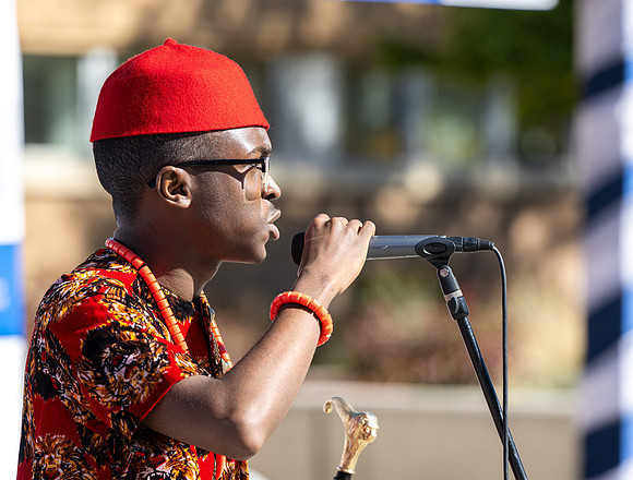 International Students show their spirit at the Spirit Week Cultural Fashion Show.