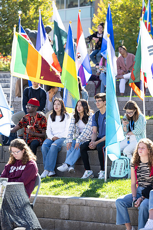 International Students show their spirit at the Spirit Week Cultural Fashion Show.