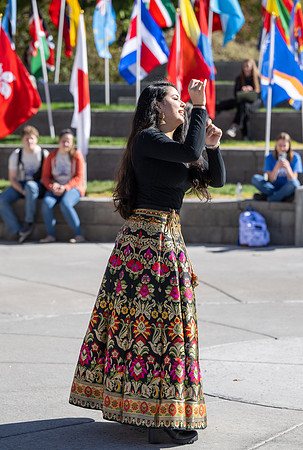 International Students show their spirit at the Spirit Week Cultural Fashion Show.