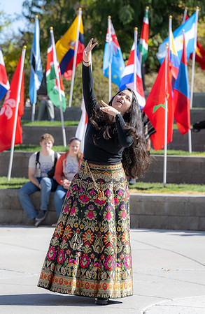 International Students show their spirit at the Spirit Week Cultural Fashion Show.
