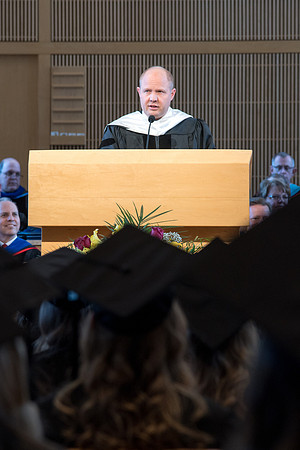 Derrel J. Higgins, Chair, Department of Home and Family welcome graduates of College of Education and Human Development at the convocation .