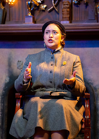 Drama dress rehearsal for the Blithe Spirit play in the Snow theater.