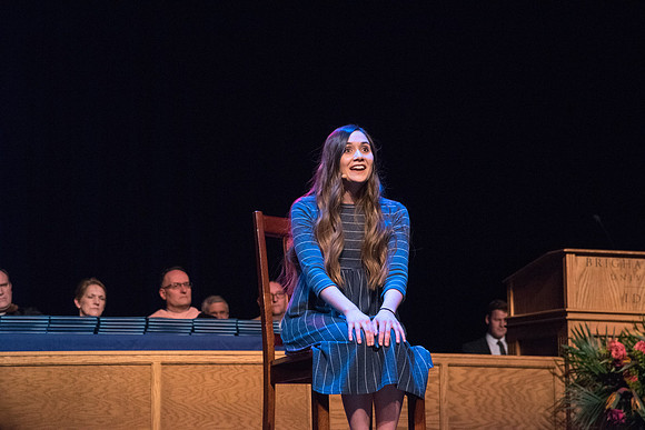 BYU-Idaho graduates from the College of Performing and Visual Arts convocation receive their diplomas.