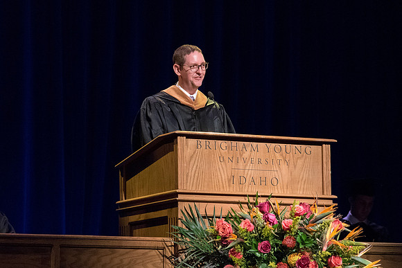 BYU-Idaho graduates from the College of Performing and Visual Arts convocation receive their diplomas.