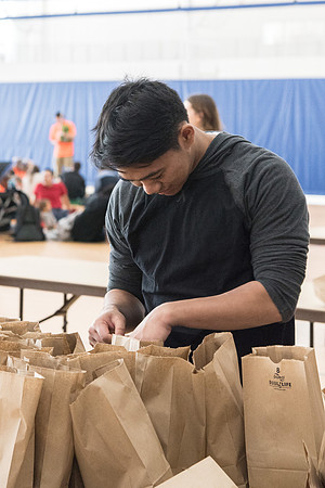 New students enjoy a free meal and spend time with all the new students.