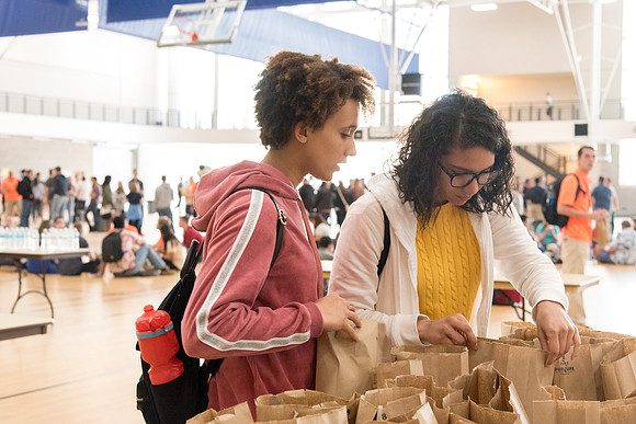 New students enjoy a free meal and spend time with all the new students.