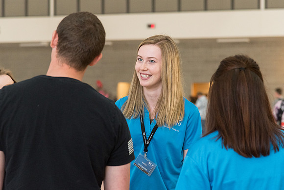 New students visit with representatives from the various campus organizations and have the opportunity to sign-up and participate.