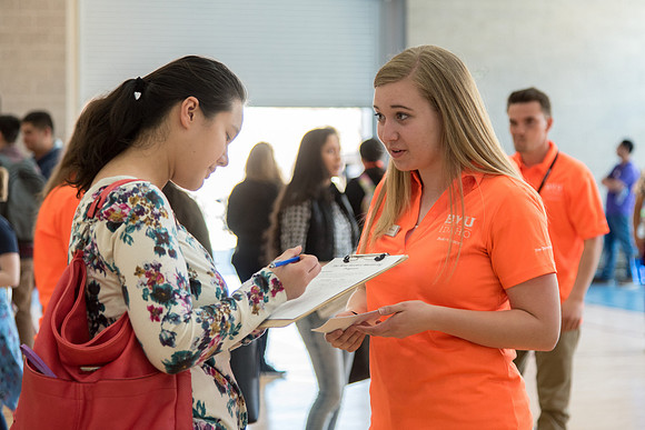 New students visit with representatives from the various campus organizations and have the opportunity to sign-up and participate.