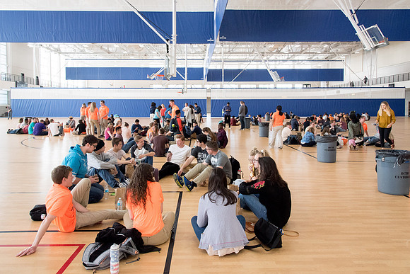 New students enjoy a free meal and spend time with all the new students.